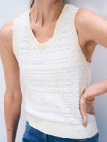 Textured Boucle Tank Top, Ivory Tonal