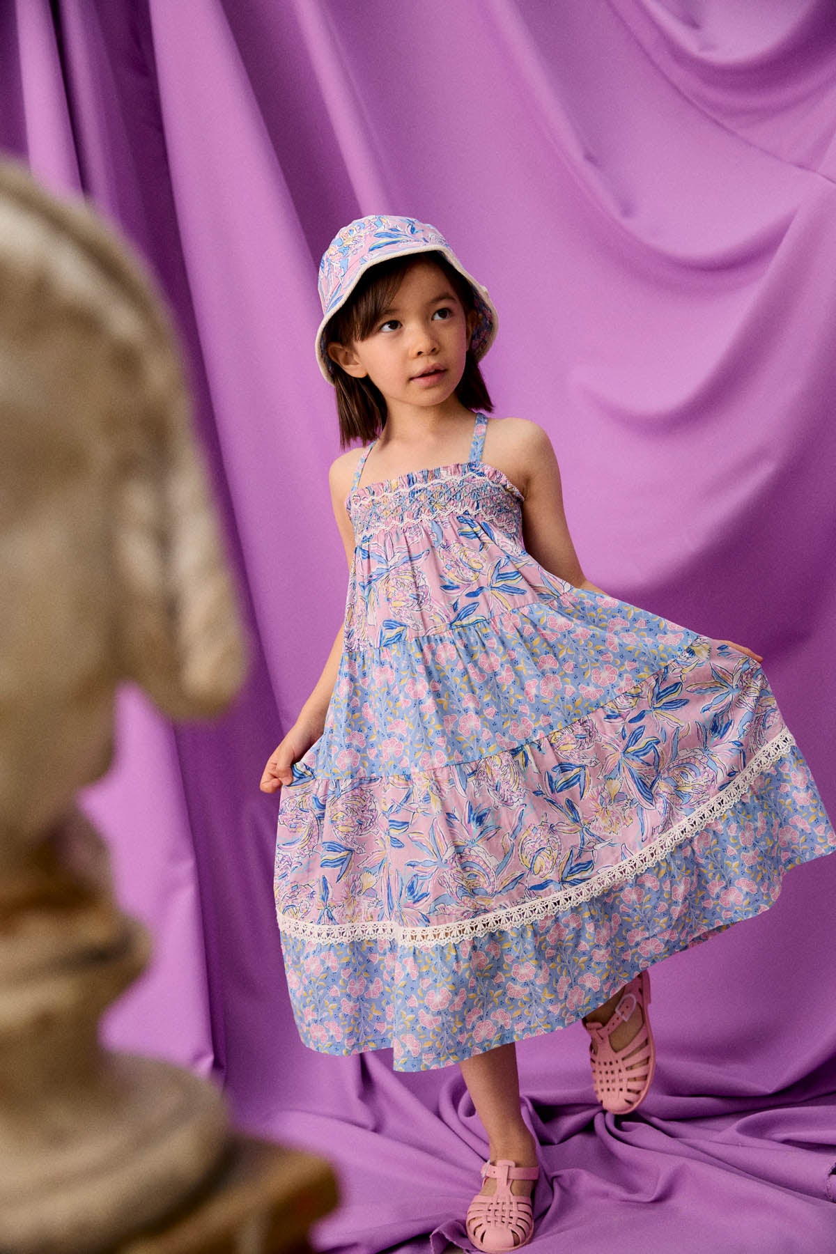 Marcelinette Dress, Pastel Paradise Bay