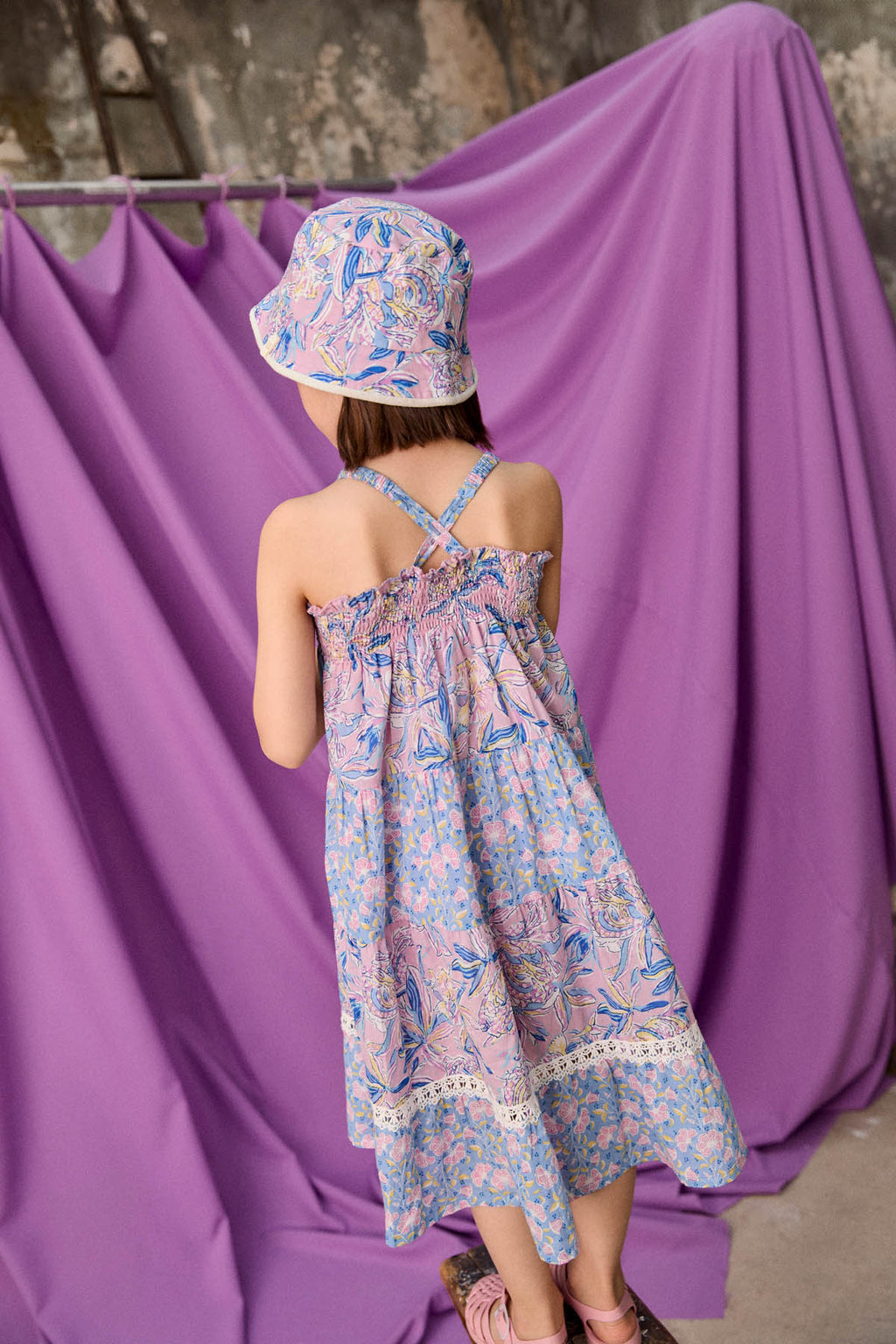 Marcelinette Dress, Pastel Paradise Bay