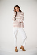 Martine Sweater, Oatmeal with Ivory