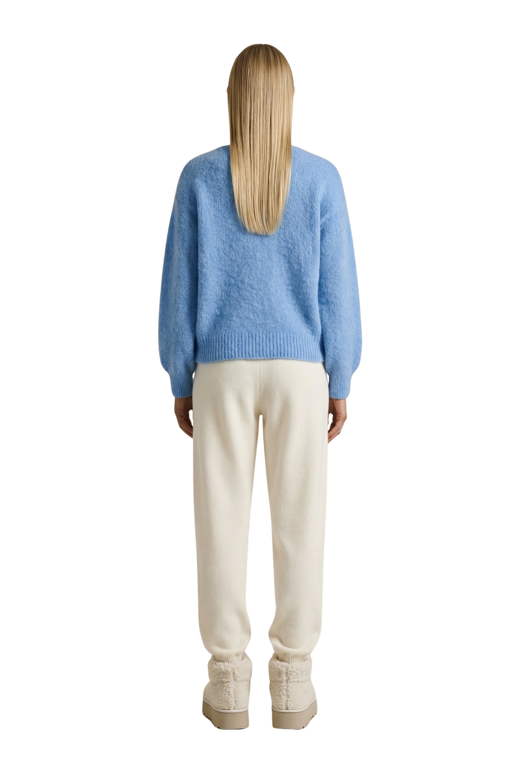 Milana Long Sleeve Alpaca Pullover, Sky Blue
