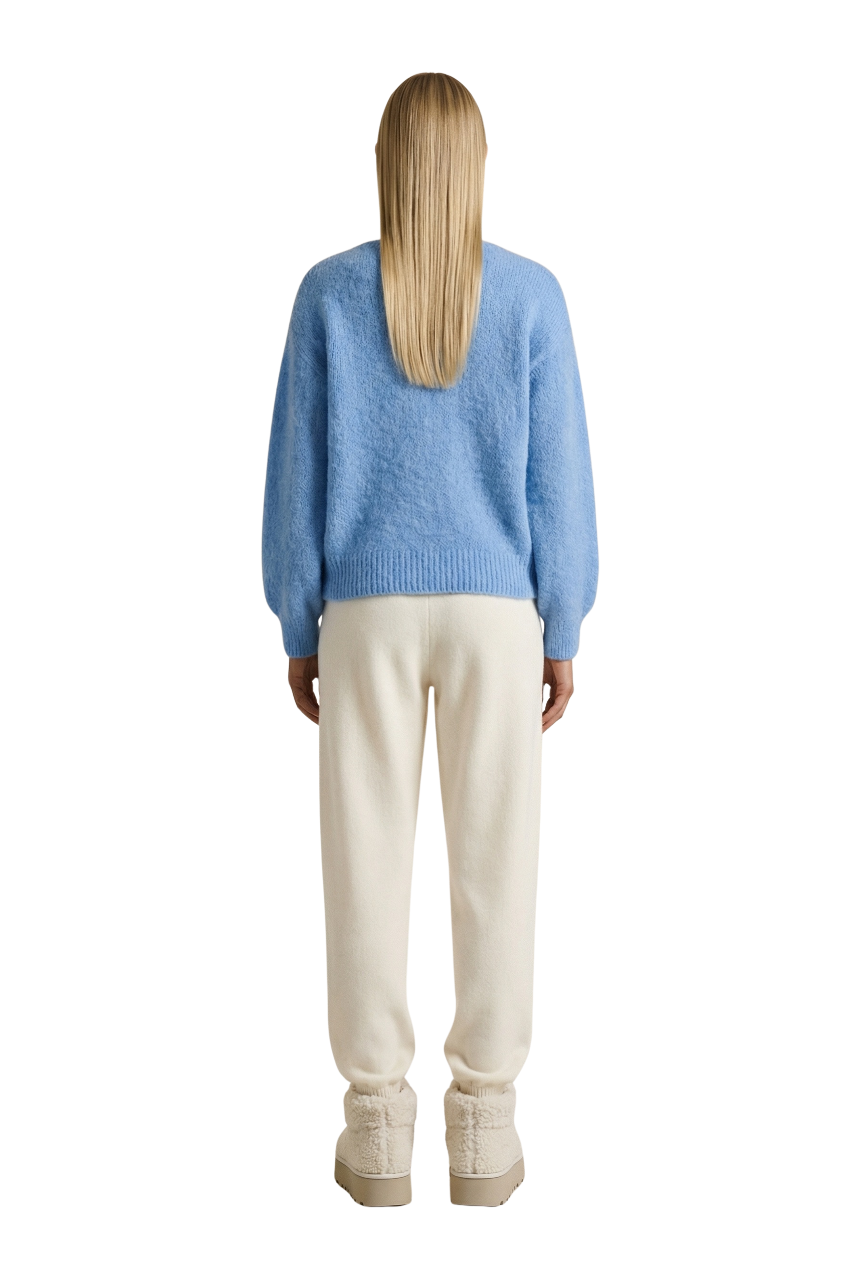 Milana Long Sleeve Alpaca Pullover, Sky Blue