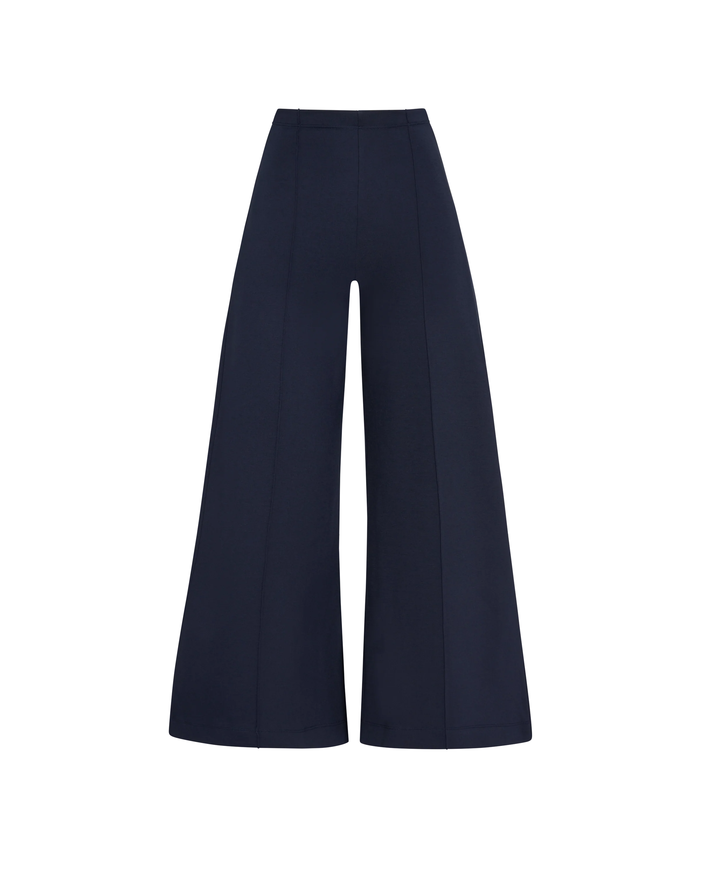 Cropped Ponte Knit Wide Leg Pant