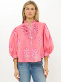 Ruffle Front Blouse, Raton Pink