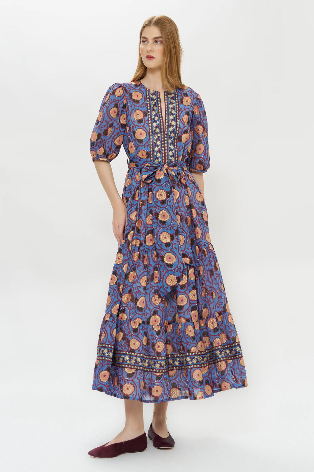 Puff Sleeve Maxi, Verona Blue