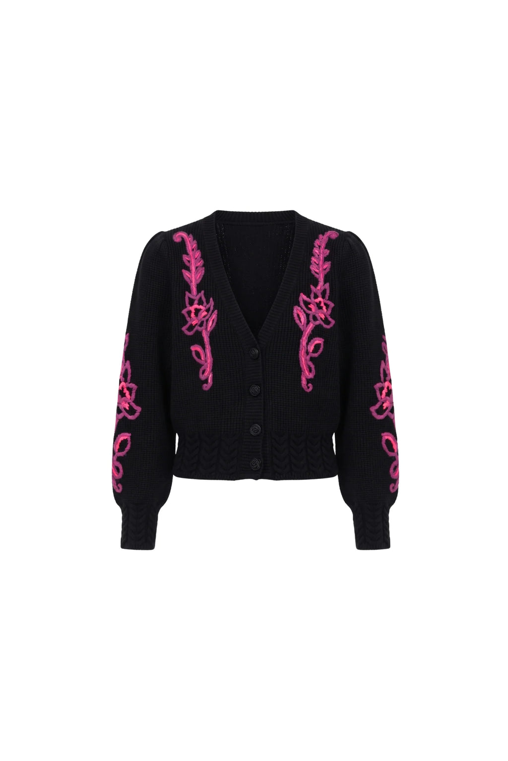 Piper Cardigan, Black & Pink