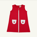 Peggy Pocket Dress, Richmond Red with Strawberries