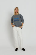 Apres Sports Oversized Crew, Heather Grey