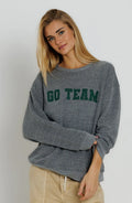 Green Go Team Oversized Crew, Heather Grey