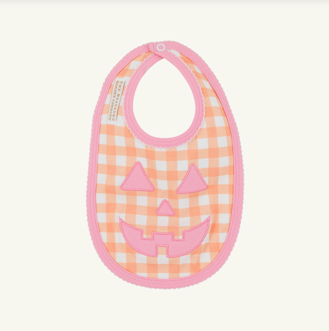 Burp Me Bib, Seashore Sherbet Gingham, Hamptoms Hot Pink