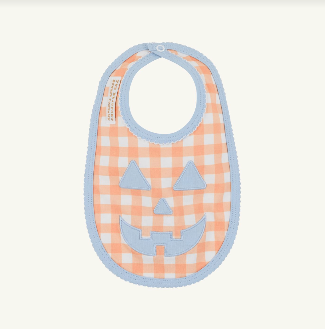 Burp Me Bib, Seashore Sherbet Gingham, Buckhead Blue
