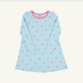 Long Sleeve Polly Play Dress, Heart Eyes Bellhaven Blue