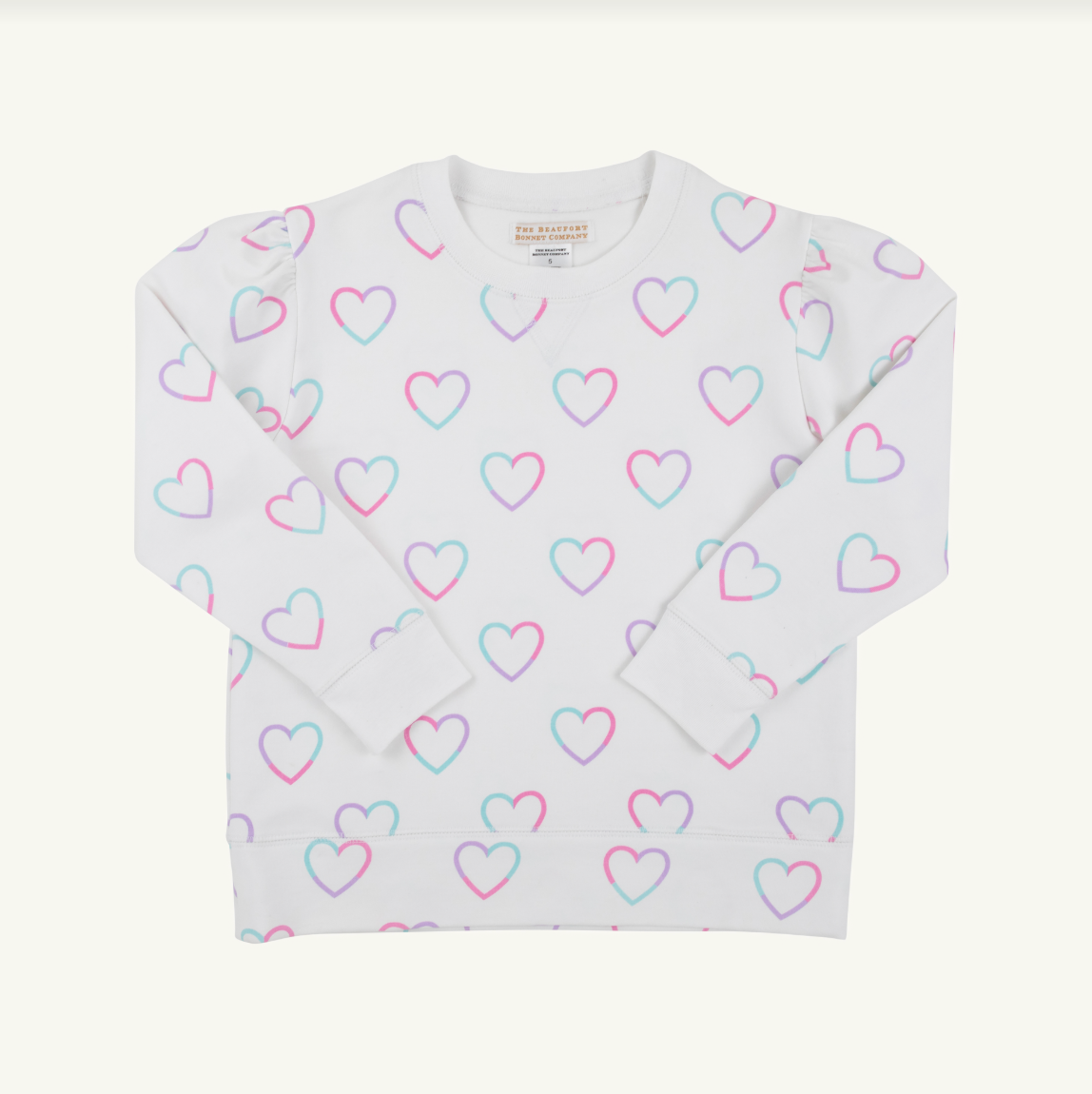 Cassidy Comfy Crewneck Puff Sleeve, Have A Little Heart
