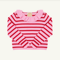 Reece Ruffle Sweater, Richmond Red & Pier Party Pink Stripe