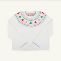 Isabelle's Sweater, Palmetto Pearl with Christmas Trees
