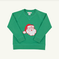Cassidy Comfy Crewneck French Terry, Kiawah Kelly Green with Santa
