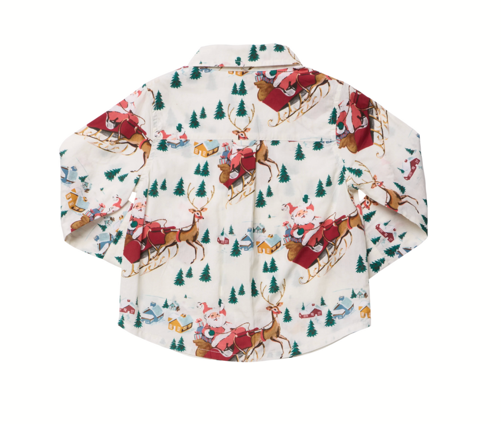 Boys Jack Shirt, Santa Sleigh