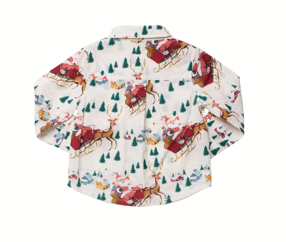 Boys Jack Shirt, Santa Sleigh