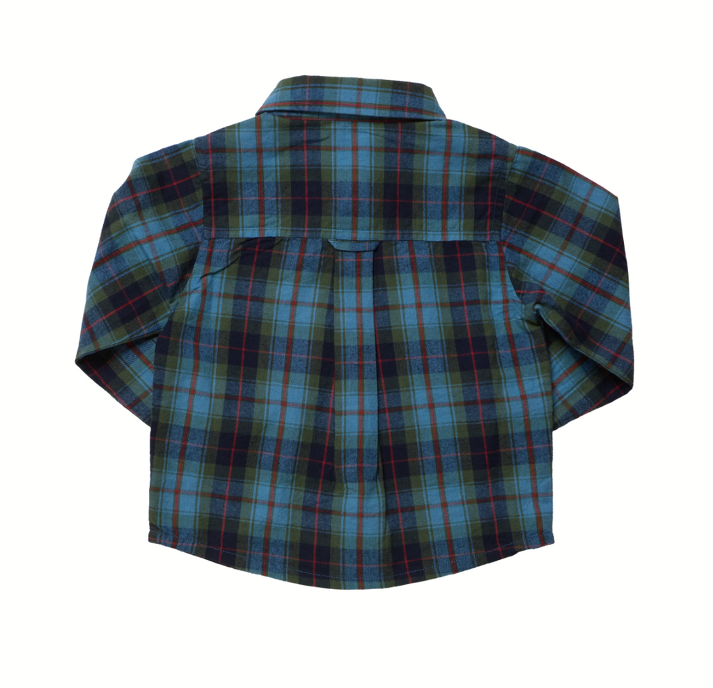 Boys Jack Shirt, Blue Tartan