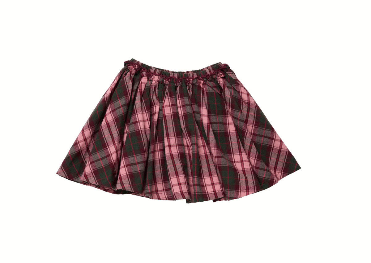 Gianna Skirt, Burgundy Tartan