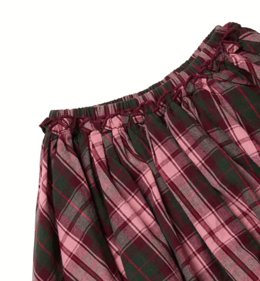 Gianna Skirt, Burgundy Tartan