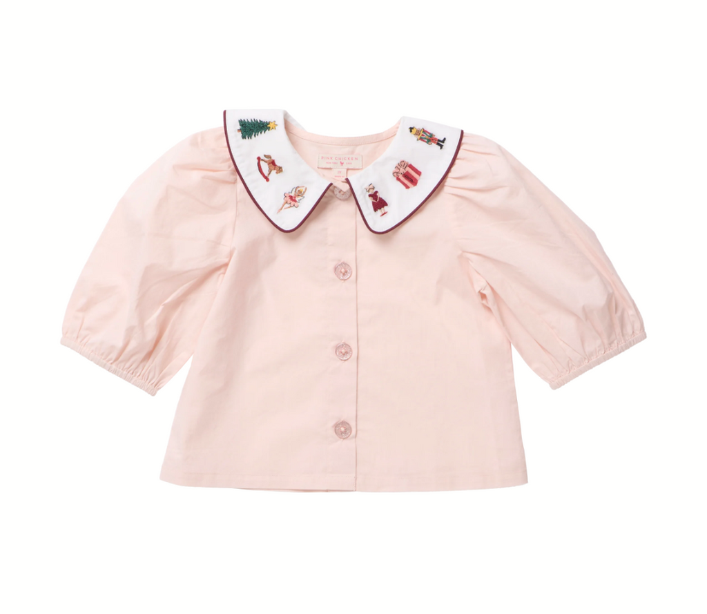 Noelle Top, Nutcracker Embroidery