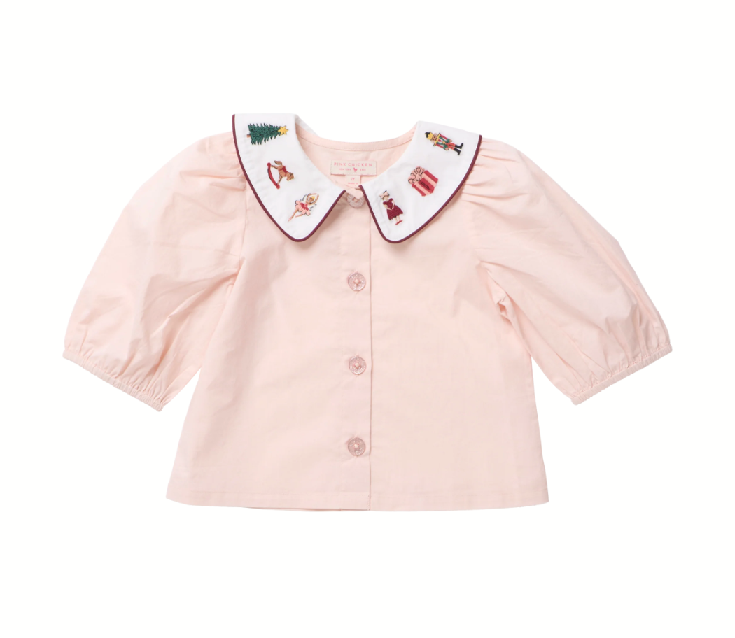 Noelle Top, Nutcracker Embroidery