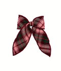 Long Tail Bow, Burgundy Tartan