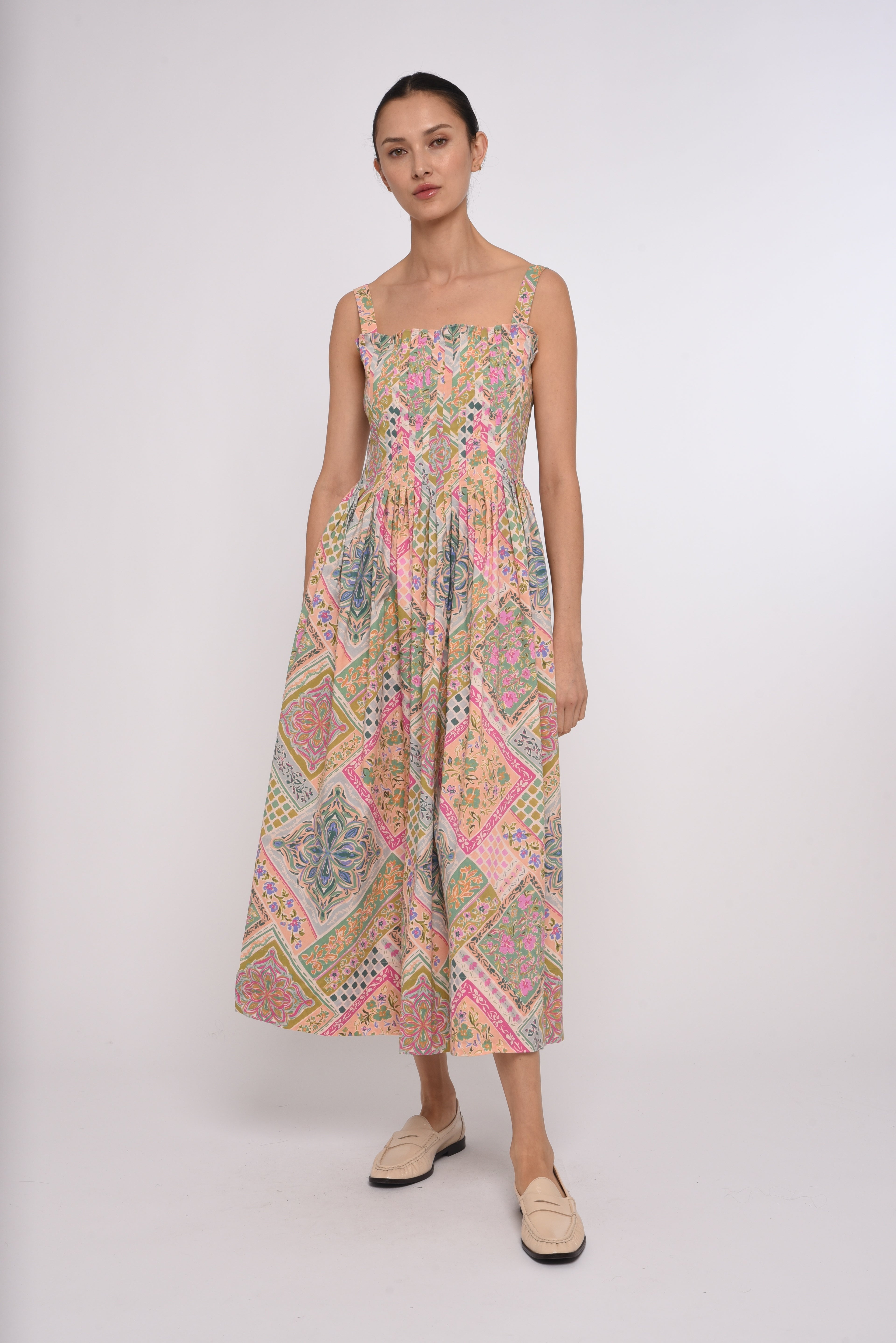 Cally Maxi Dress, Rosabella Patchwork Print