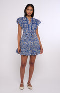 Madelyn Mini Dress, Queenie Blue Block Print