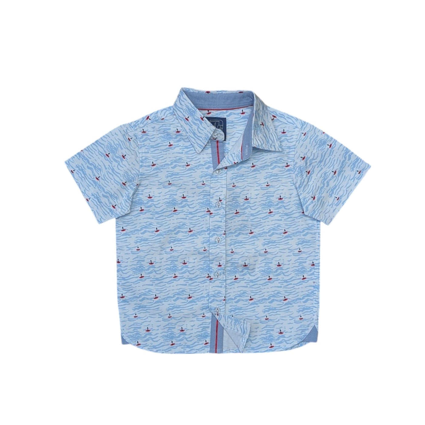 Short Sleeve Button Down Shirt, Bluewater Club