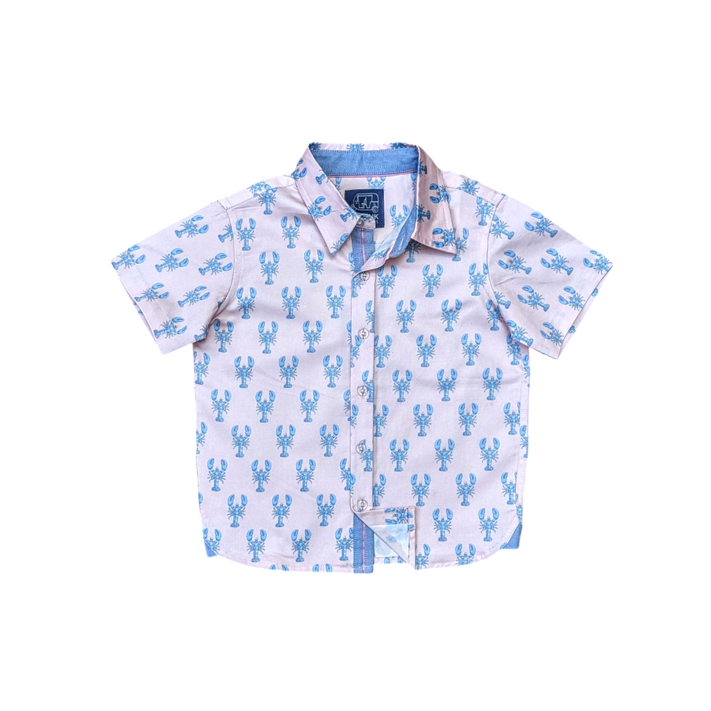 Short Sleeve Button Down Shirt, Pastel Pinchers