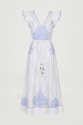 Vittorio Dress, Simply White & Light Blue