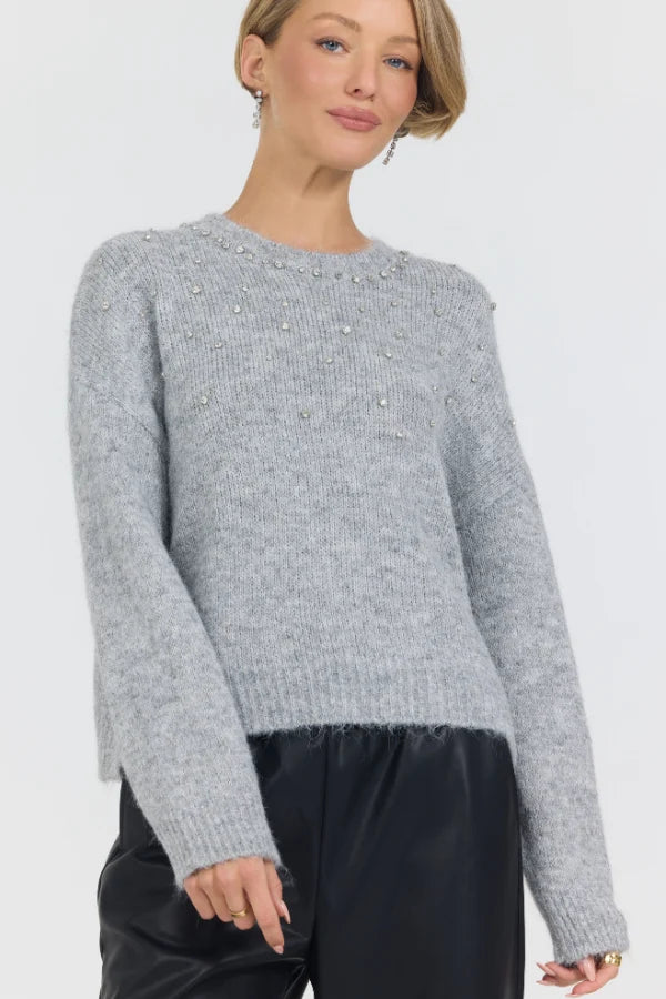 Zelma Sweater, Heather Grey