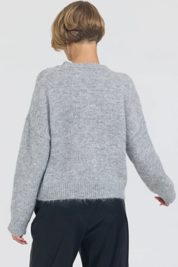 Zelma Sweater, Heather Grey
