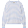 Tipped Little Stripe Crew, Light Blue