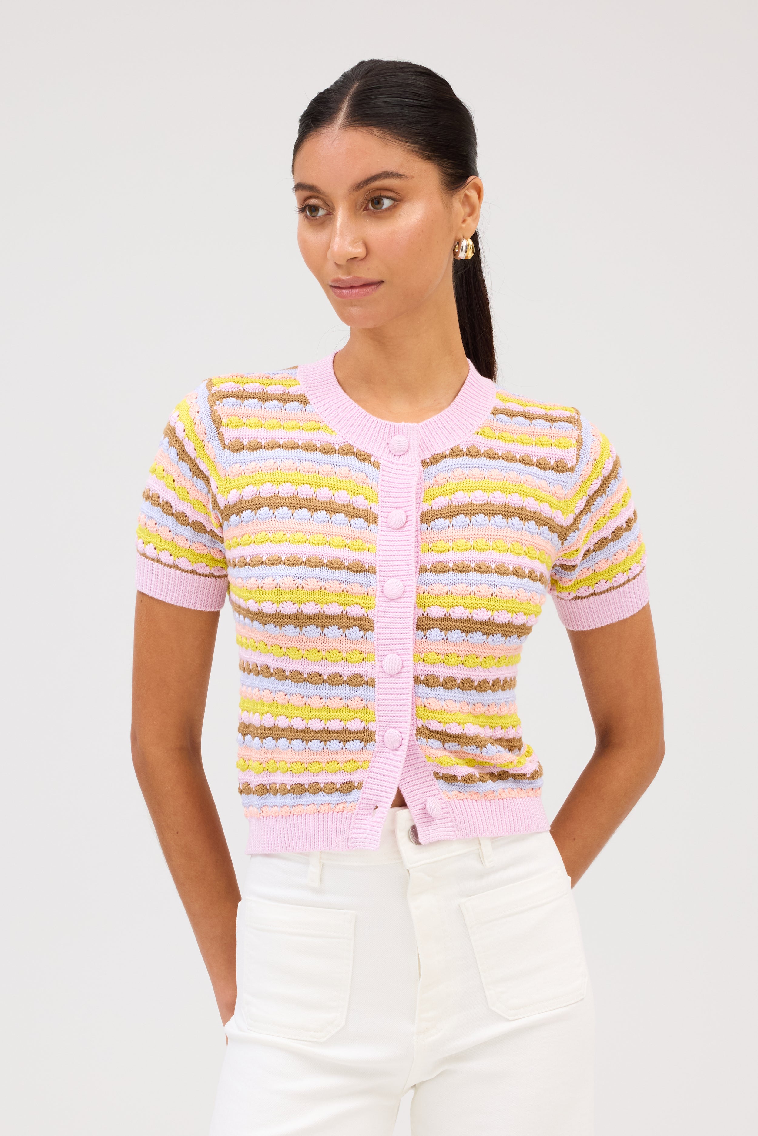Spring Adelle Cardigan, Orchid Multi