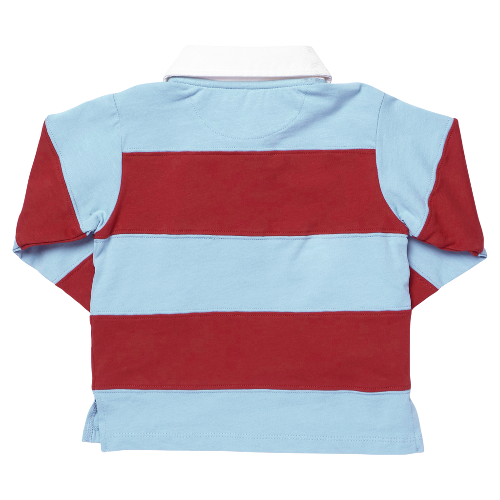 Boys Albert Rugby Shirt, Blue Maroon