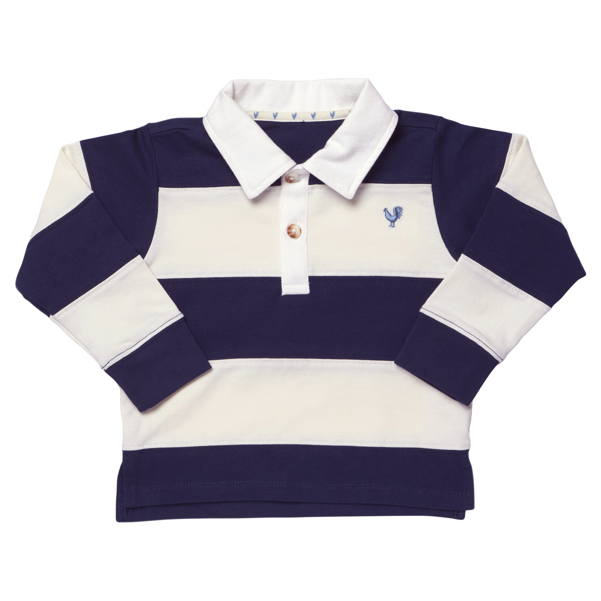 Boys Albert Rugby Shirt, Navy White