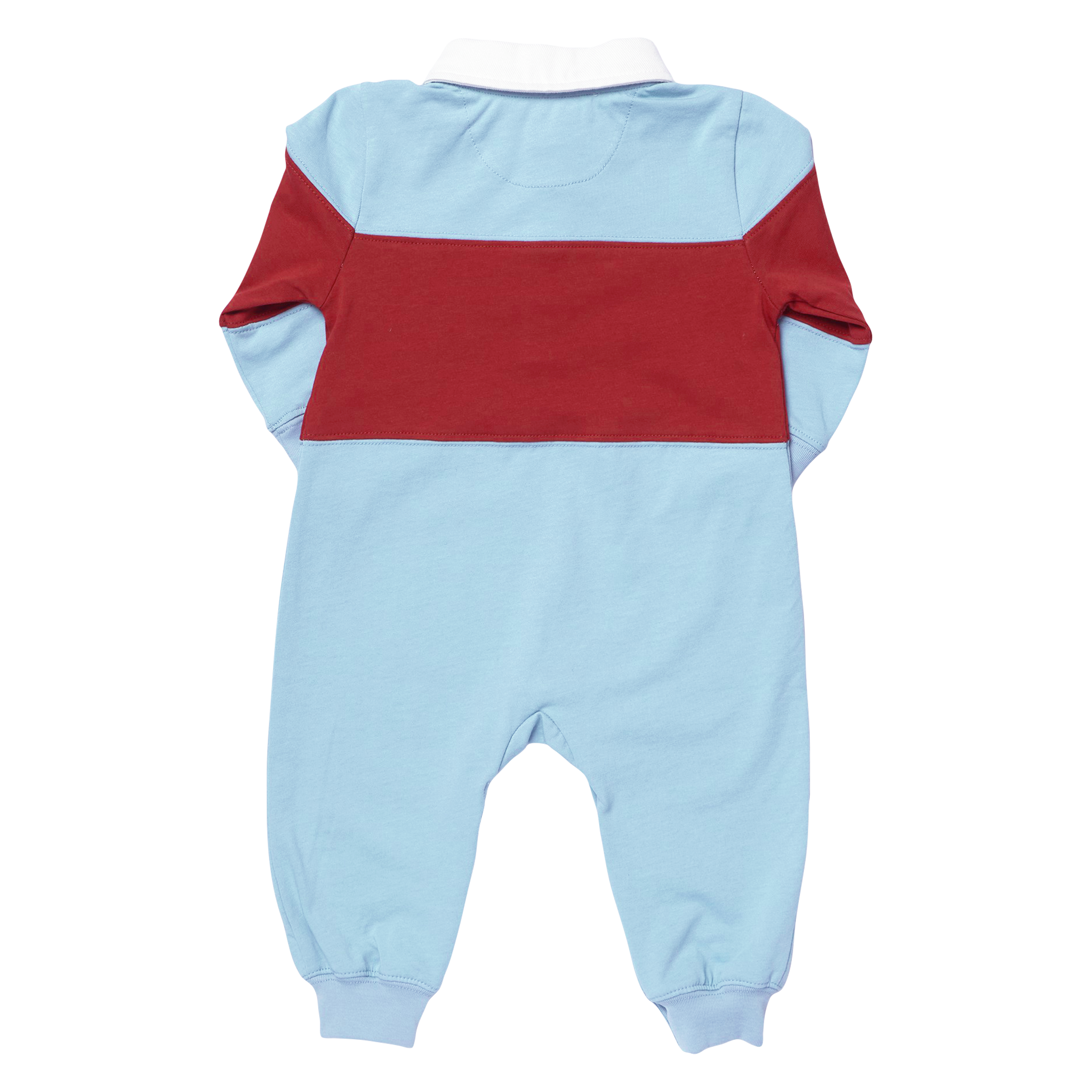 Baby Boys Albert Rugby Romper, Blue Maroon