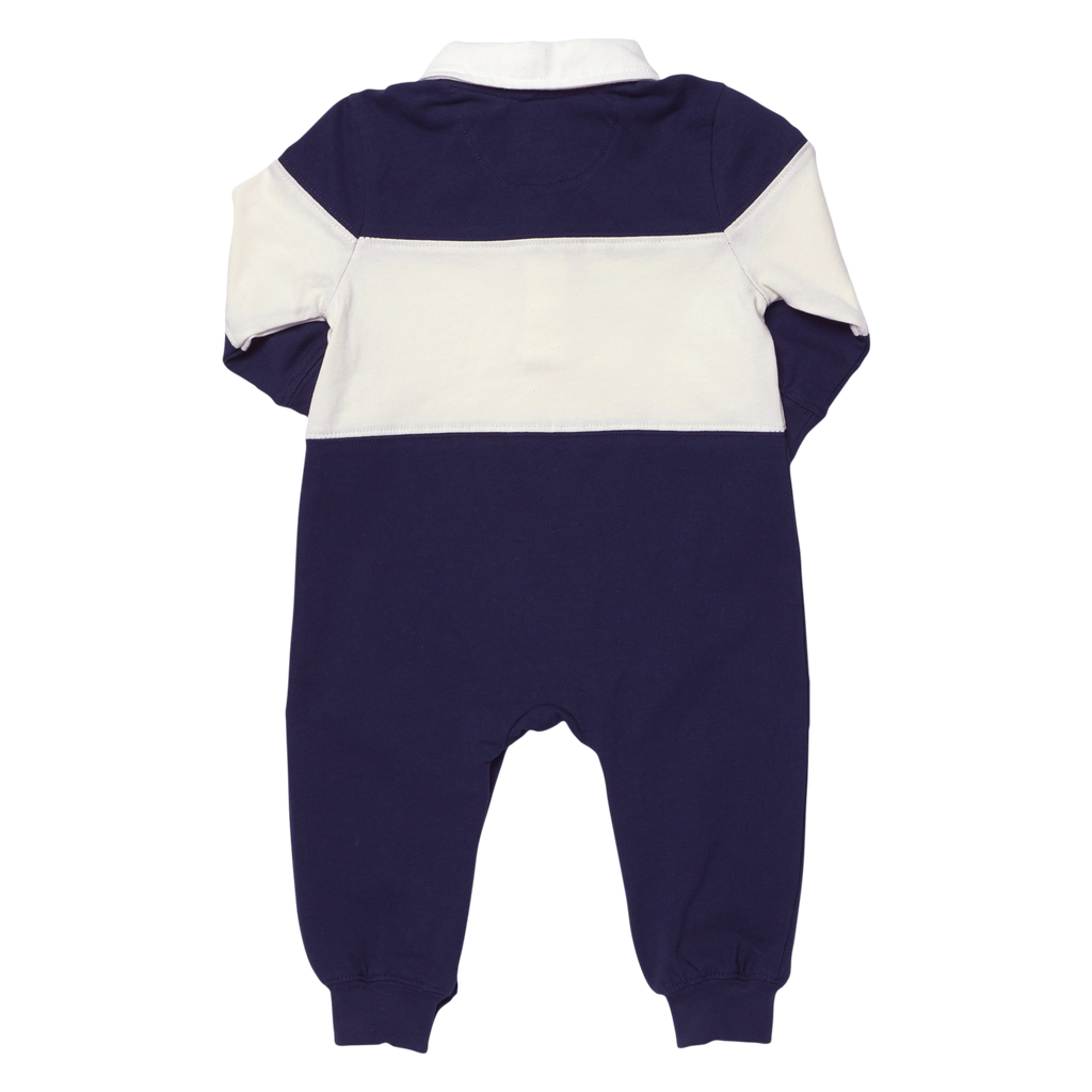 Baby Boys Albert Rugby Romper, Navy White