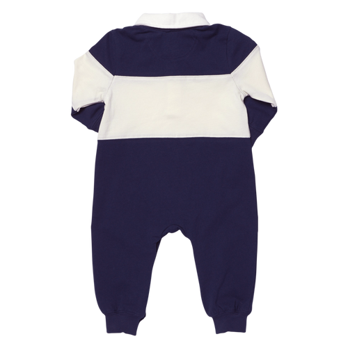 Baby Boys Albert Rugby Romper, Navy White