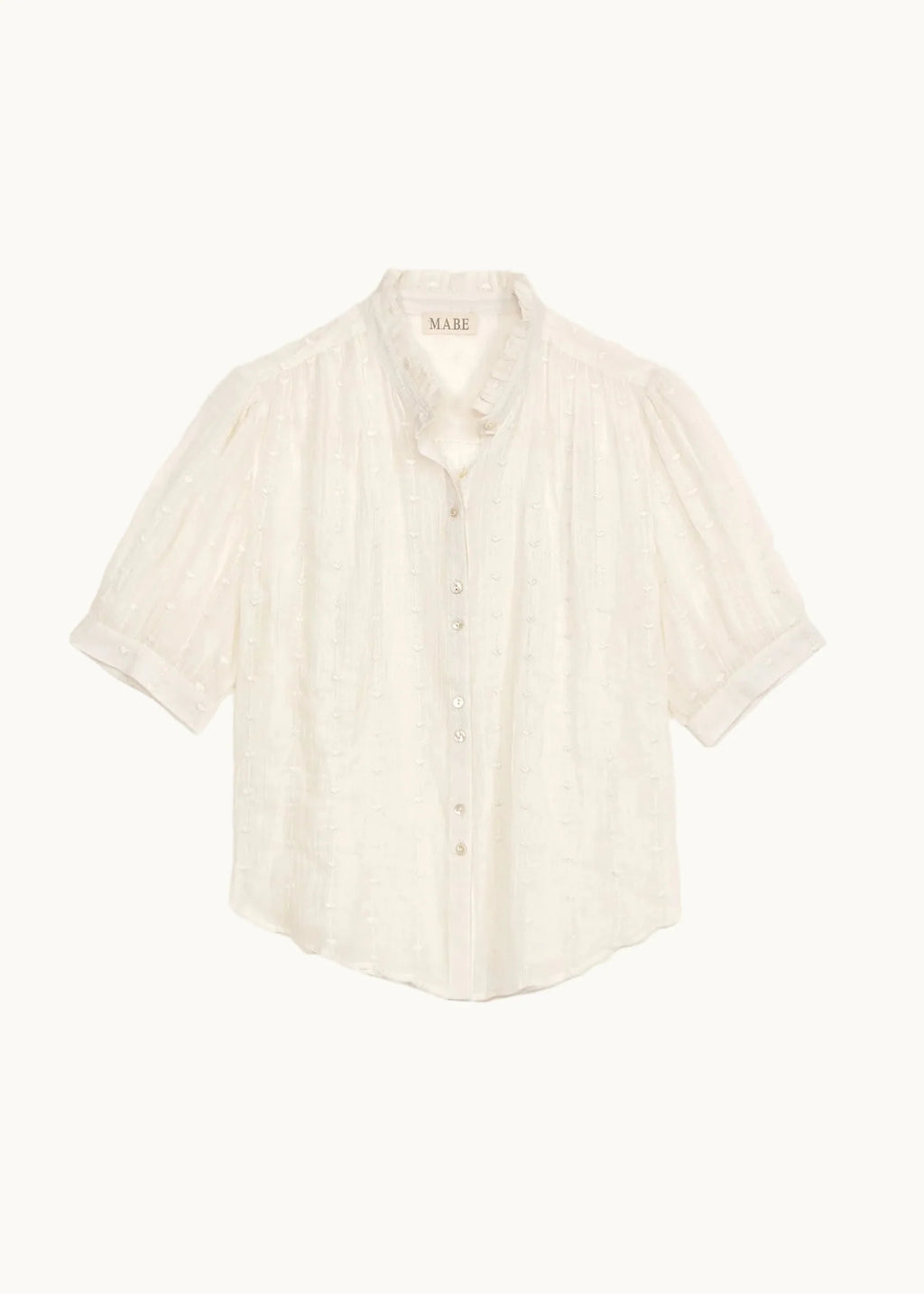 Alli Embroidered Short Sleeve Top, Ecru
