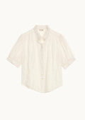 Alli Embroidered Short Sleeve Top, Ecru