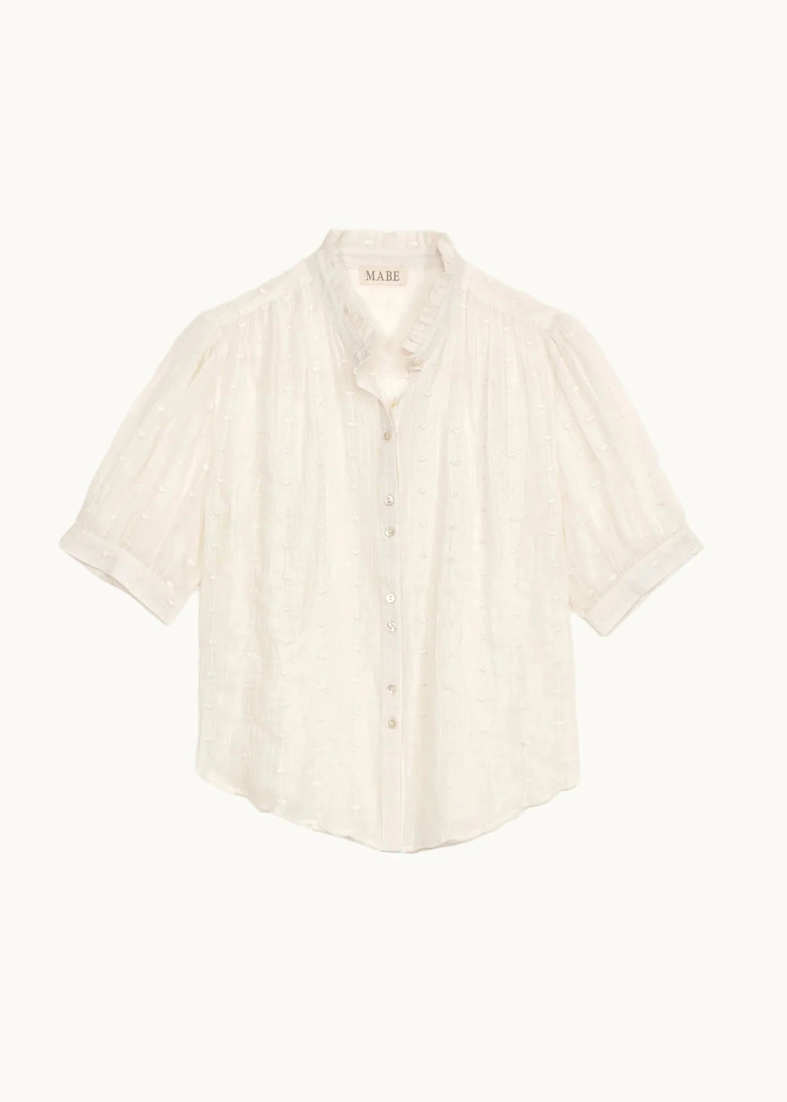 Alli Embroidered Short Sleeve Top, Ecru