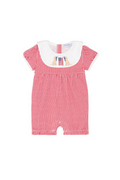 American Pups Collared Romper, Red