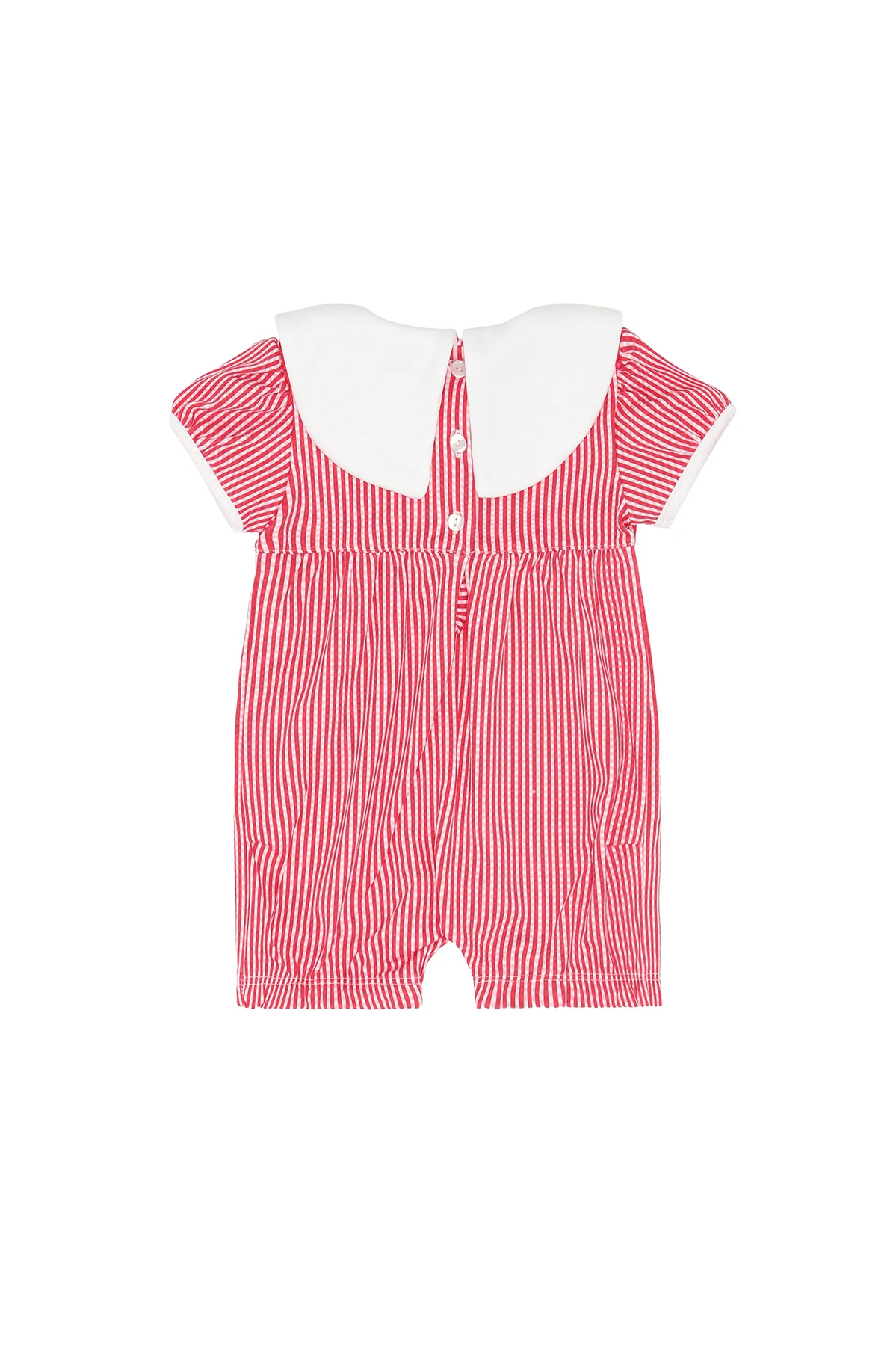 American Pups Collared Romper, Red