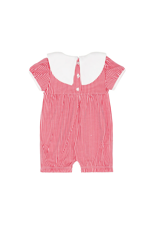 American Pups Collared Romper, Red