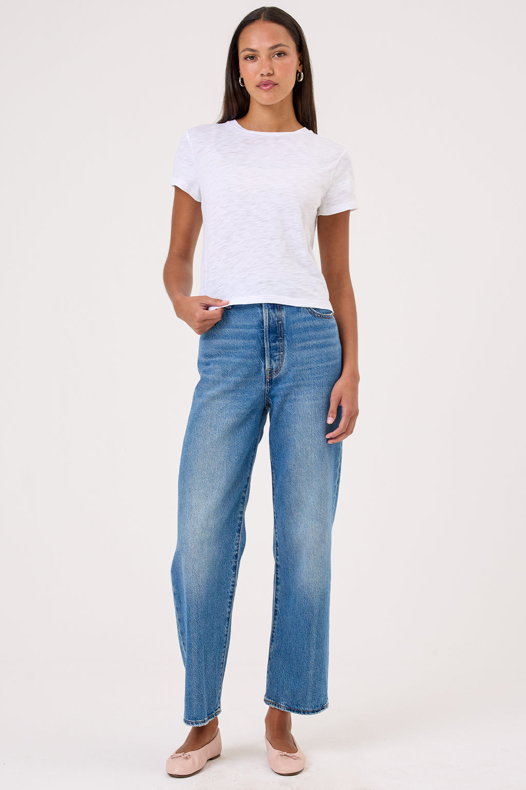 Short Sleeve Andie Tee, White