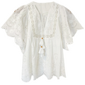 Angel Top, White Floral Eyelet